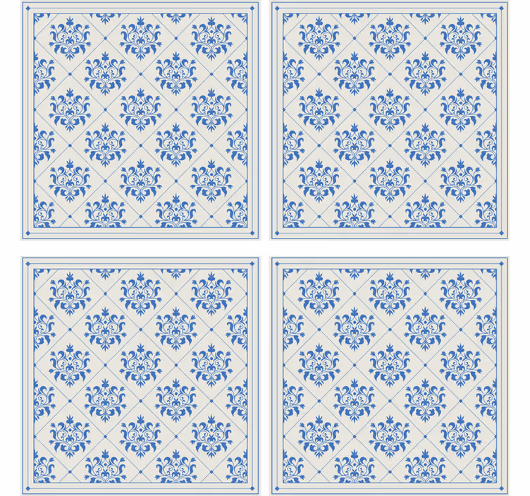 Fliesen tapete mit floralem und ornamentalen vintage-muster - TenStickers