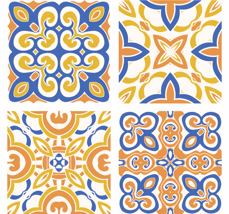 Fliesen tapete mit sizilianischen fliesenmotiven - TenStickers