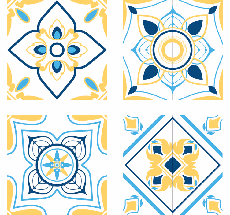 Fliesen tapete mit geometrischen musterdesigns - TenStickers