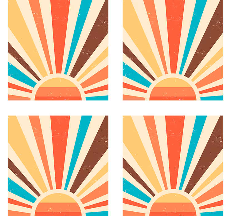 Retro tapete abstrakter vintage sonnenuntergang - TenStickers