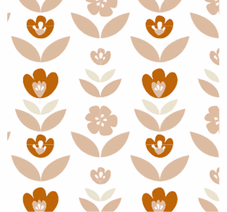 Retro tapete mit 70er jahre blumen - TenStickers