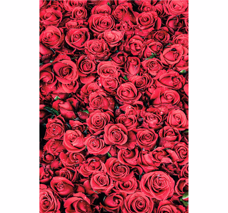 Blumentapete rote blumen mit strukturiertem hintergrund - TenStickers