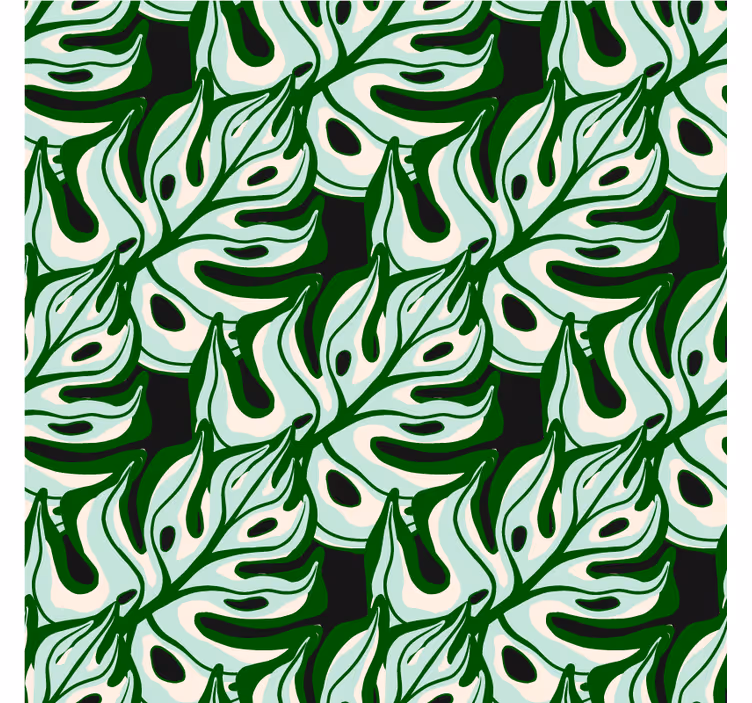Blumentapete mit spritzigem schwarz-grün-muster - TenStickers