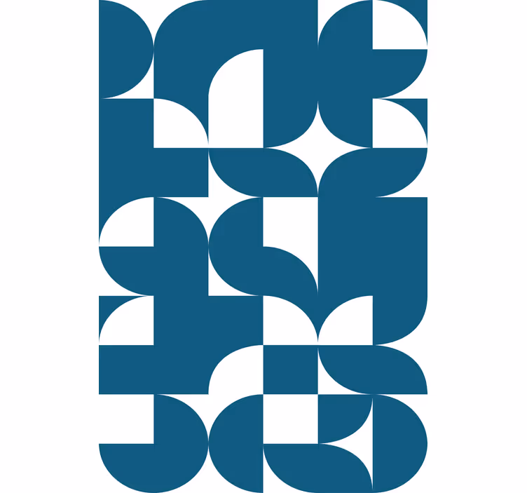 Tapete geometrische muster blauer kreis kunstmuster - TenStickers