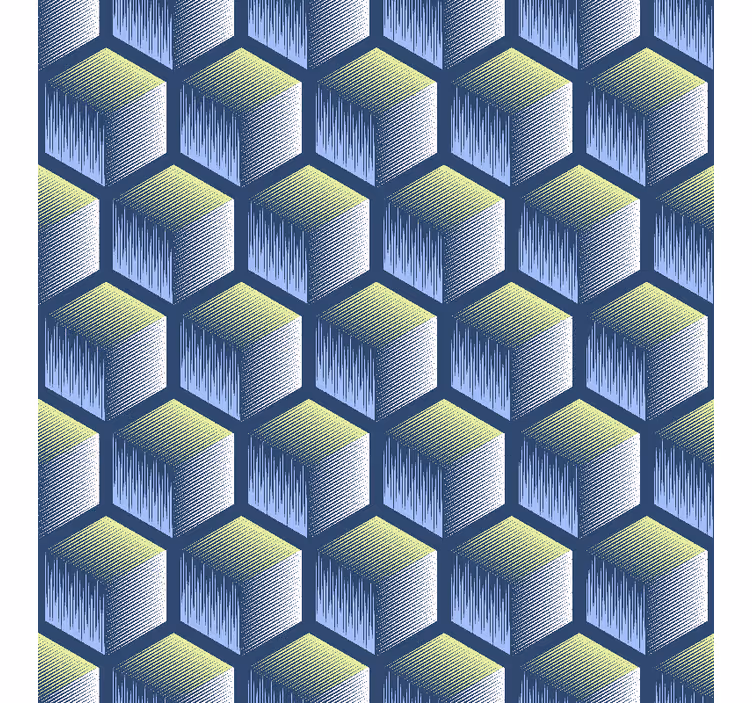 Tapete geometrische muster hexagonales würfelmuster - TenStickers