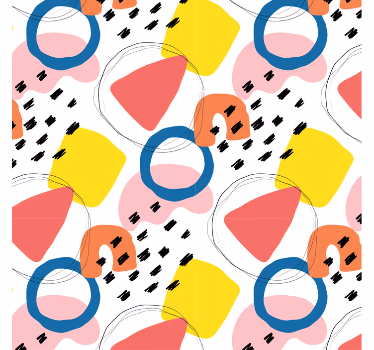 Retro tapete mit geometrischem kunstmotiv - TenStickers