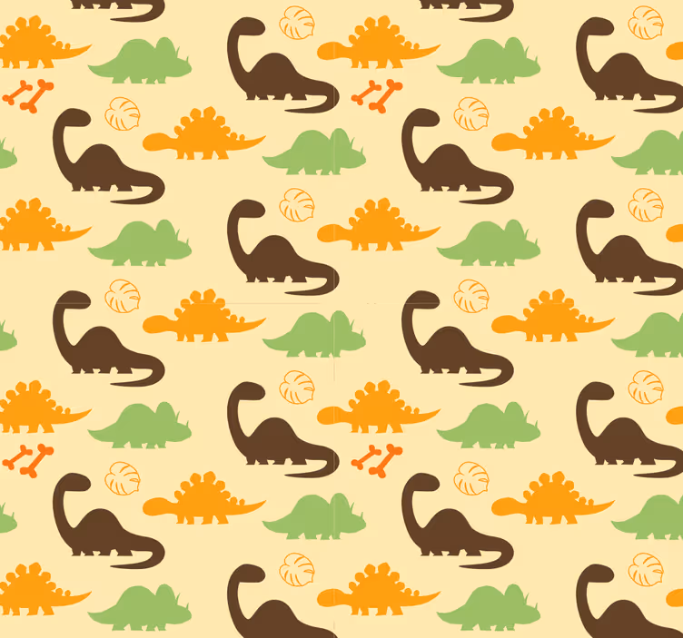Dino tapete mit beigem hintergrund - TenStickers
