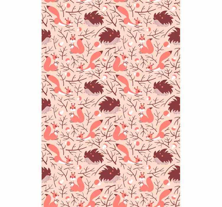 Dino tapete mit eichhörnchen und igeln - TenStickers