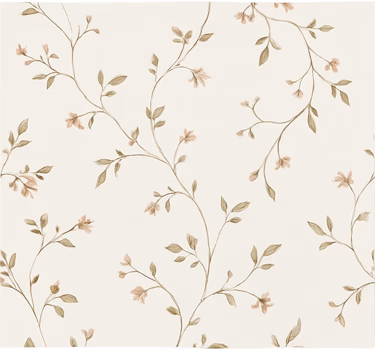 Tapete wohnzimmer weißer hintergrund mit blumen - TenStickers