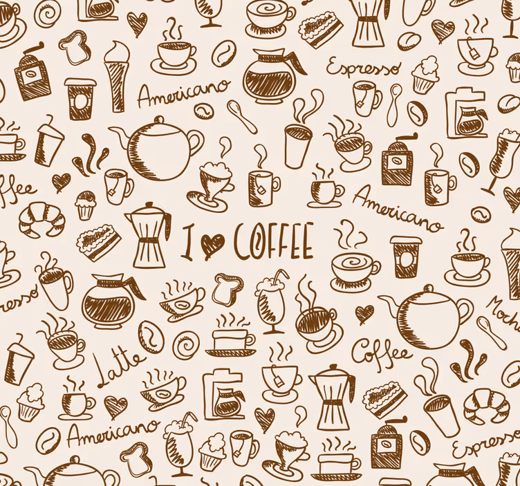 Tapete küche mit kaffeemuster - TenStickers