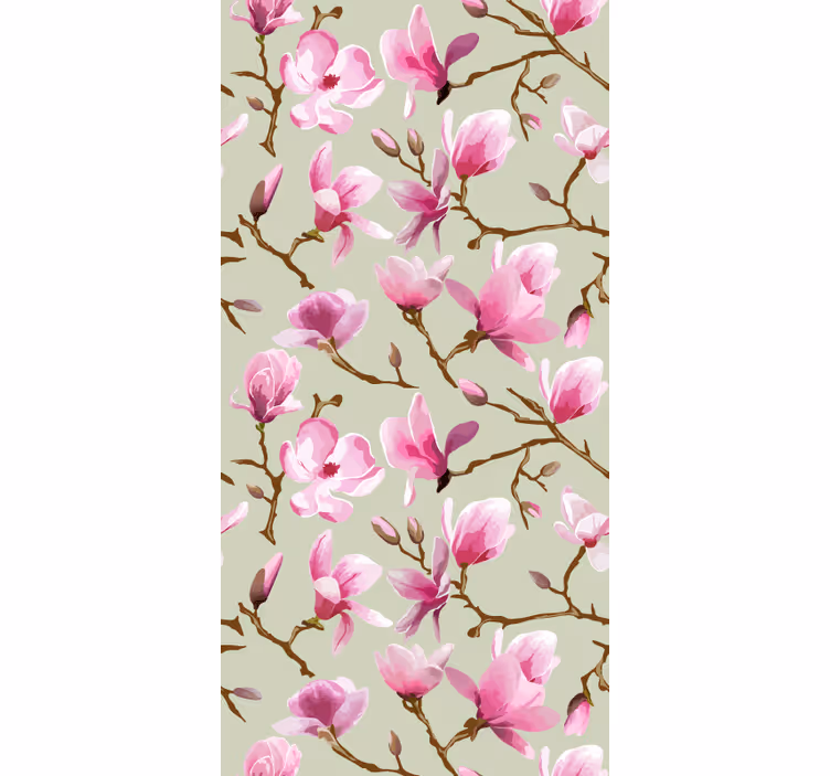 Tapete küche pinke magnolienblüte - TenStickers