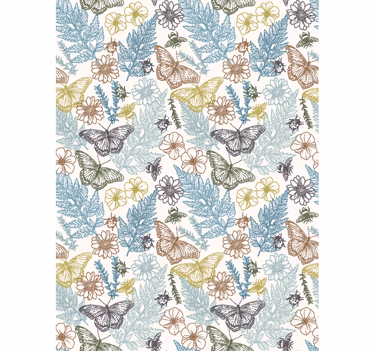 Tapete küche vintage blumenmuster - TenStickers
