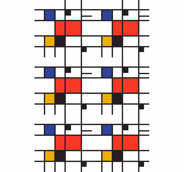 Tapete modern mit geometrischer mondrian kunst - TenStickers