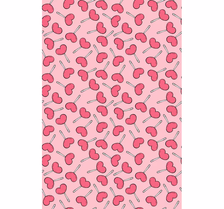 Tapete modern herzförmige lollis - TenStickers