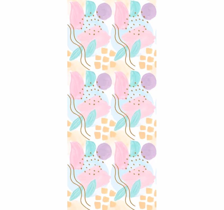 Tapete modern mit abstrakten blumenmustern - TenStickers