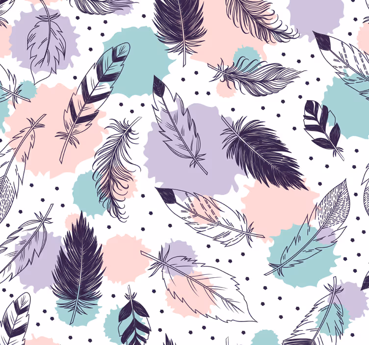 Tapete badezimmer mit boho federmuster - TenStickers