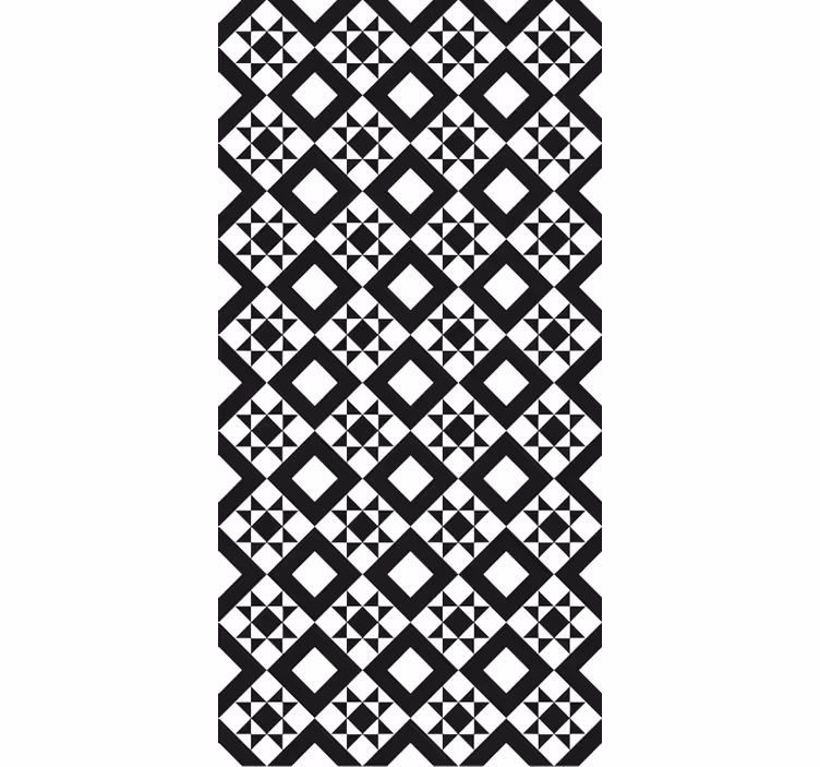 Tapete küche geometrische fliesen schwarz weiß - TenStickers