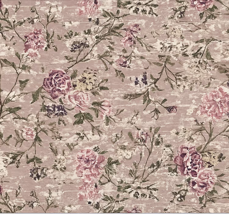 Tapete wohnzimmer vintage blumen lila - TenStickers