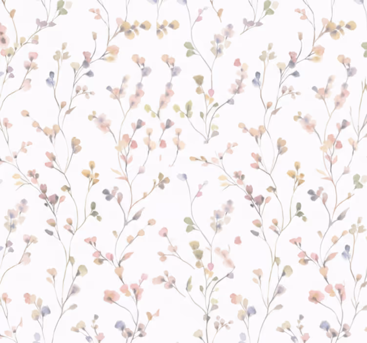 Tapete wohnzimmer aquarell wiesenzweig - TenStickers