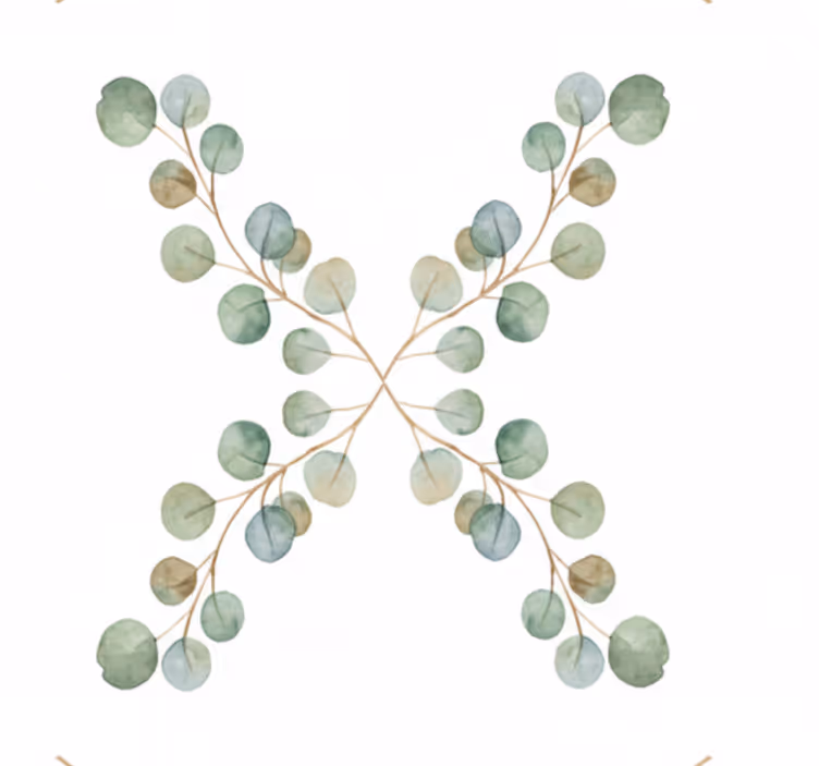 Tapete wohnzimmer eukalyptus aquarellzweig - TenStickers