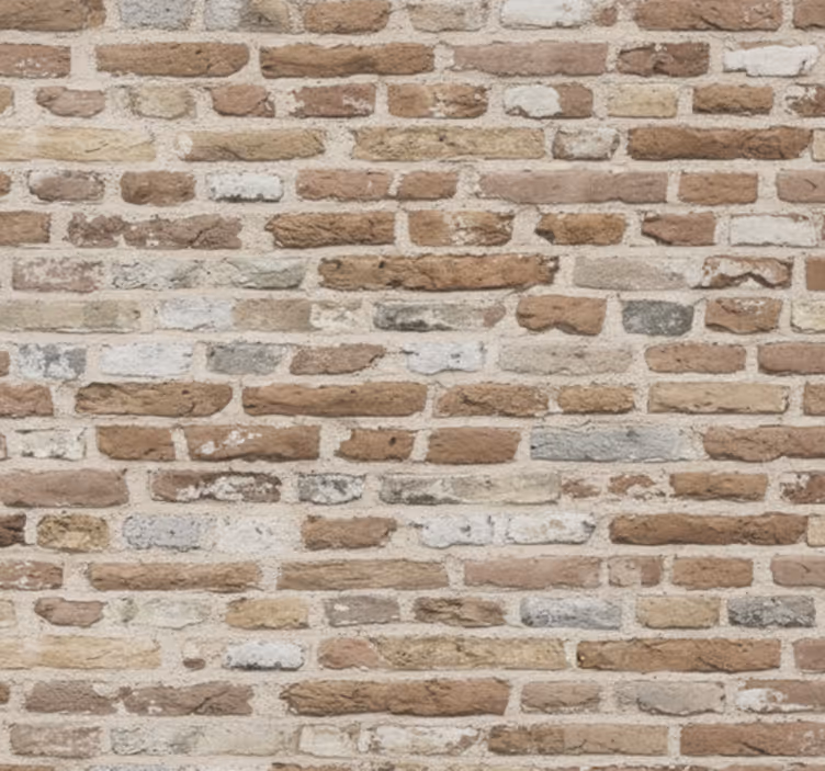 Tapete wohnzimmer aus rustikalem backstein - TenStickers