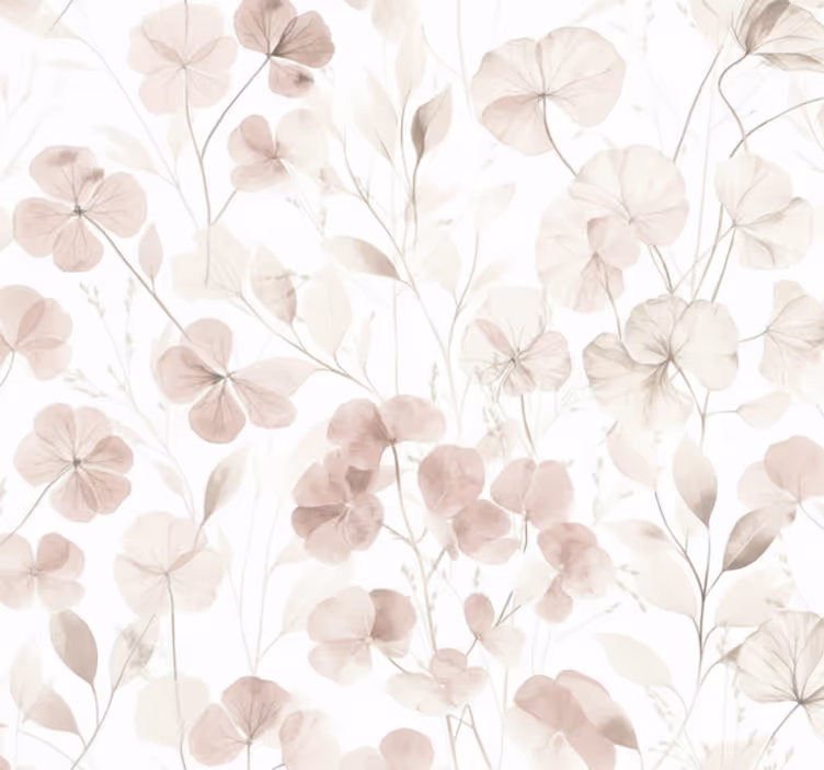 Tapete wohnzimmer aquarell gepresste blüten - TenStickers