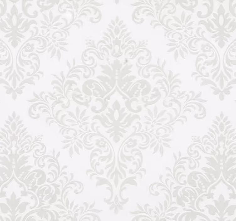 Tapete wohnzimmer klassisches weißes damaskus - TenStickers