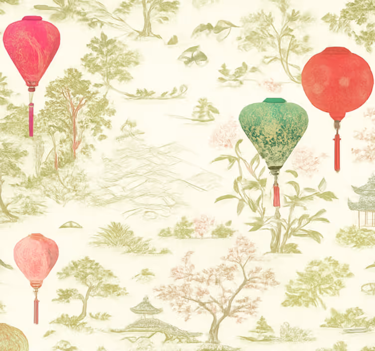 Tapete hochzeit orientalische chinoiserie landschaft - TenStickers