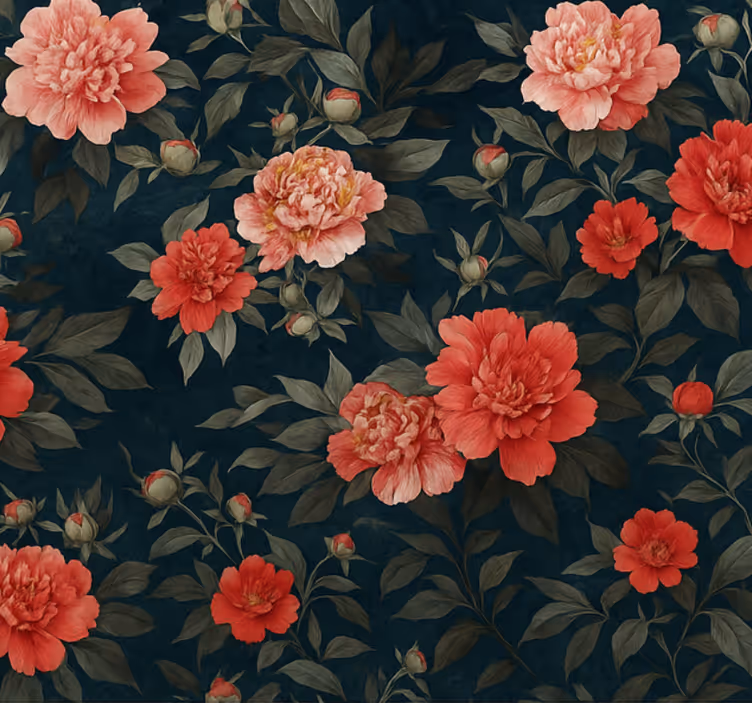 Tapete wohnzimmer vintage dunkle botanicals - TenStickers