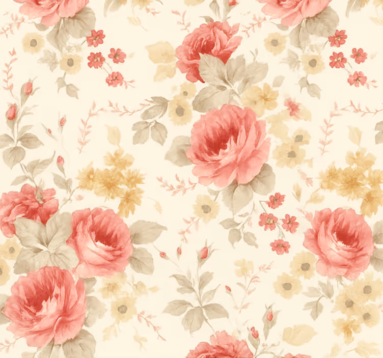 Tapete hochzeit mit romantischem blumenmuster - TenStickers