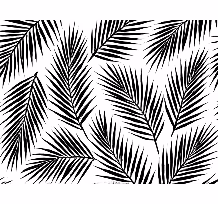 Tapete blätter schwarze palmsilhouetten - TenStickers