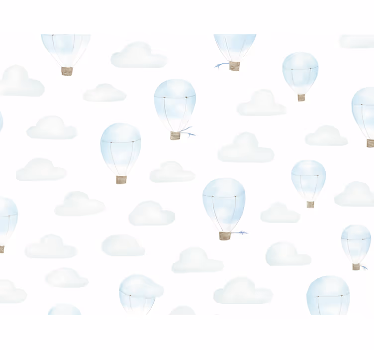 Tapete kinderzimmer in blauen aquarellwolken - TenStickers