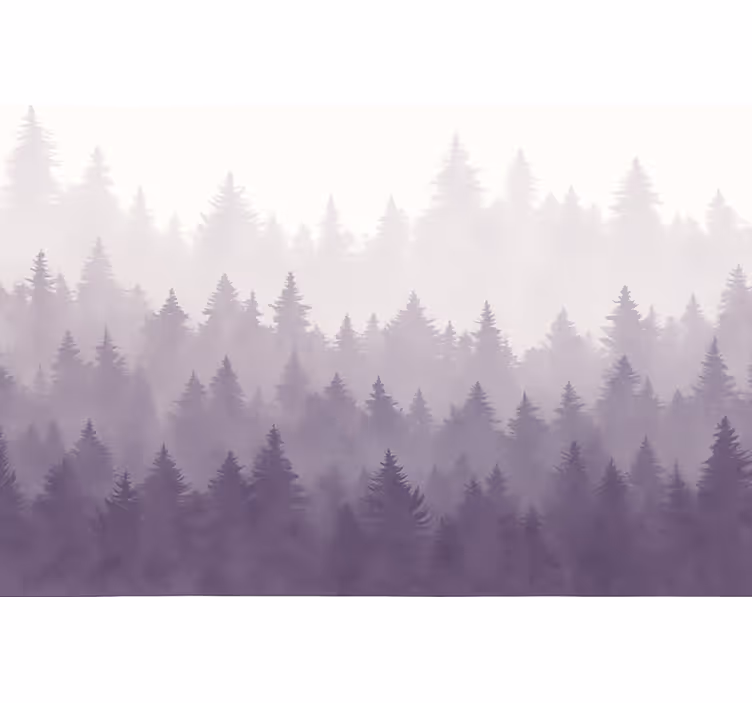 Tapete landschaft lila nebelwald - TenStickers