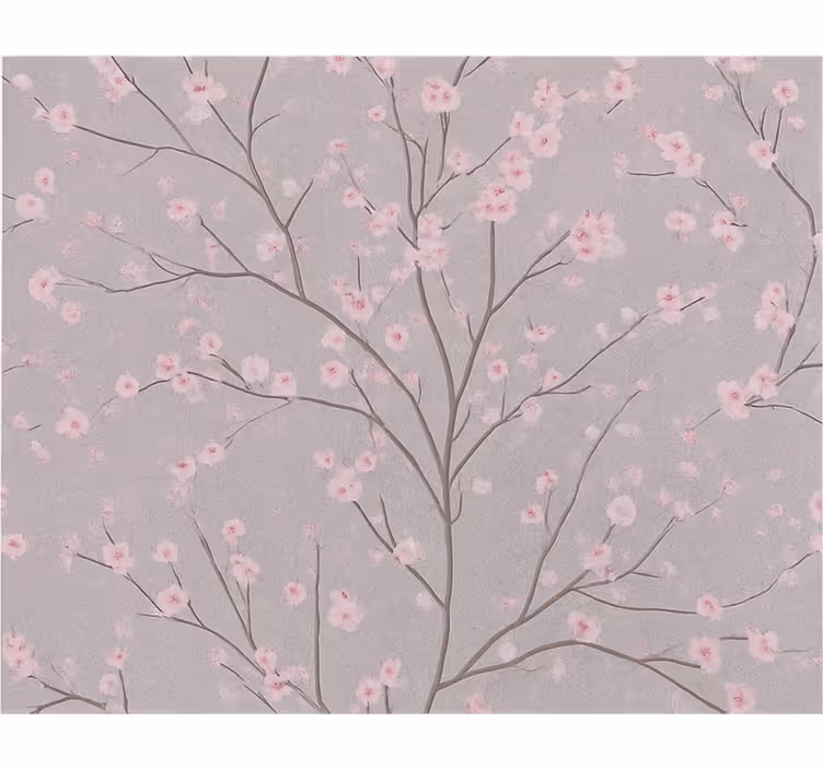 Blumentapete mit zartem kirschblütenzweig - TenStickers