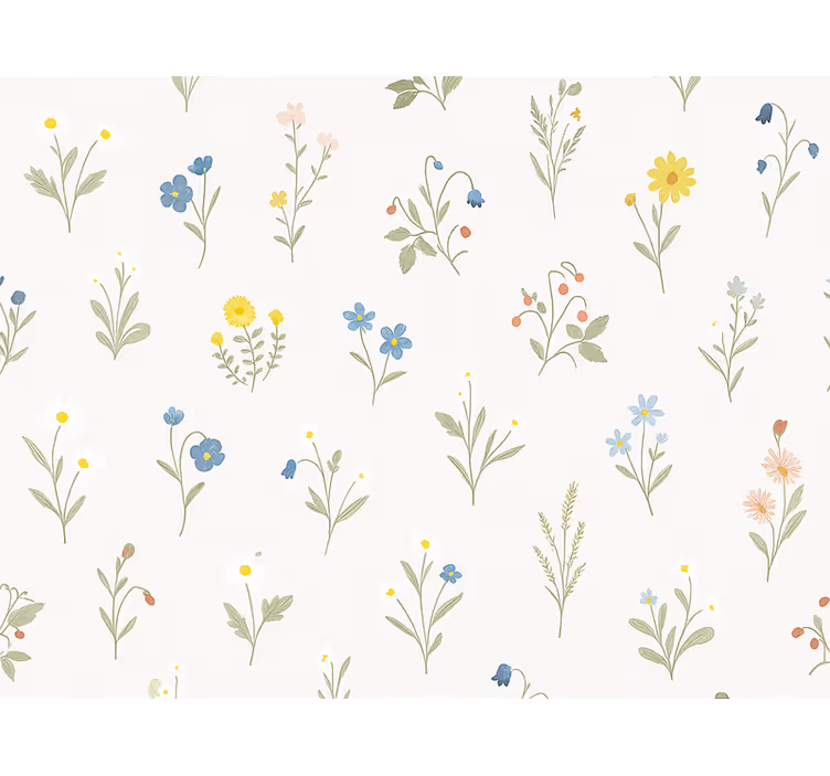 Tapete kinderzimmer einfaches botanisches muster - TenStickers
