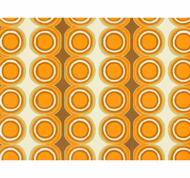 Tapete wohnzimmer retro orange kreise design - TenStickers