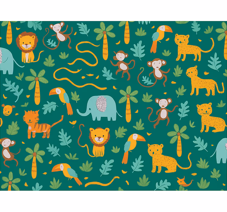 Tapete kinderzimmer süßes einfaches dschungel design - TenStickers