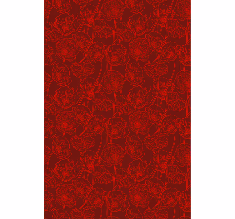 Blumentapete künstlerische mohnblumen mit stängeln - TenStickers