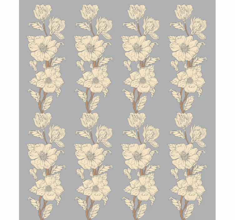 Blumentapete im neuen nostalgischen stil magnolie - TenStickers