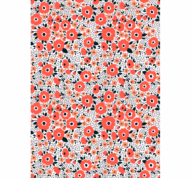 Blumentapete mit abstraktem muster roter mohnblumen - TenStickers