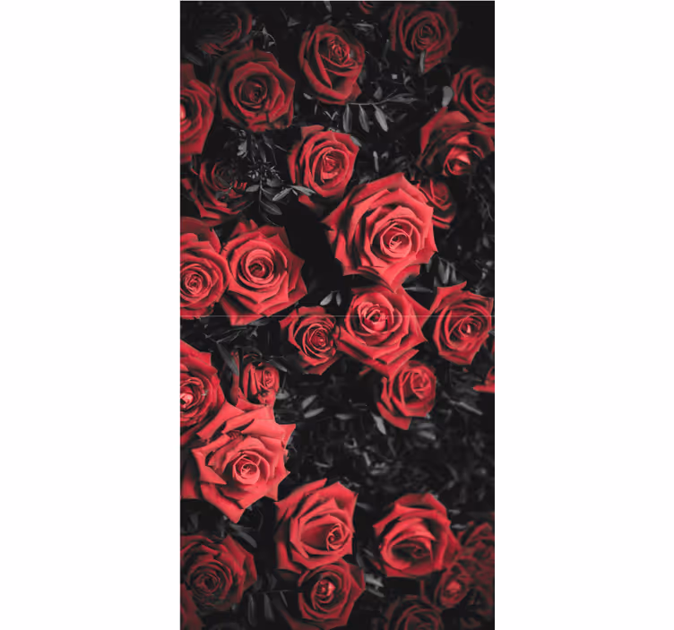 Blumentapete mit schönen roten rosen - TenStickers