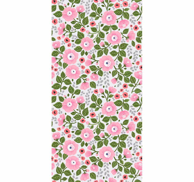 Blumentapete mit hübschen rosa blütenköpfen - TenStickers