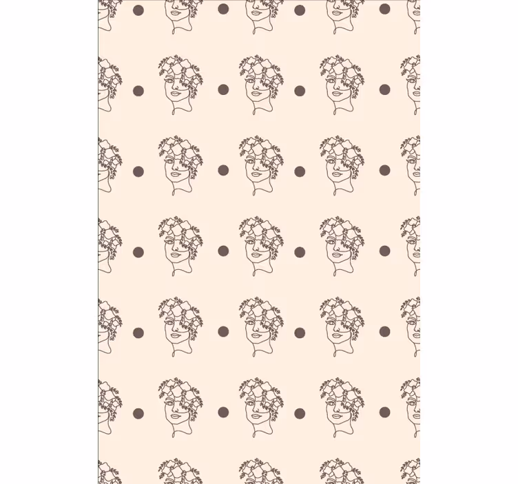 Blumentapete silhouette minimalistische süße frau floral - TenStickers