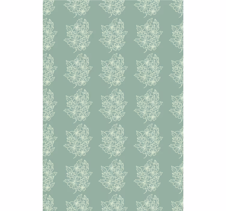 Blumentapete in grünem minimalistischen blumenmuster - TenStickers