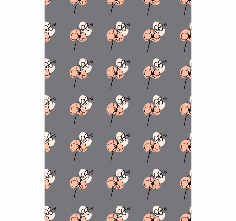 Tapete florale ornamente mit abstraktem orchideen-design - TenStickers