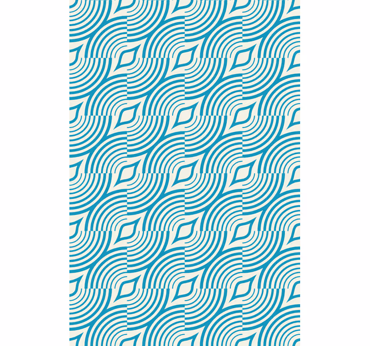 Tapete florale ornamente mit maritimem muster in blau - TenStickers