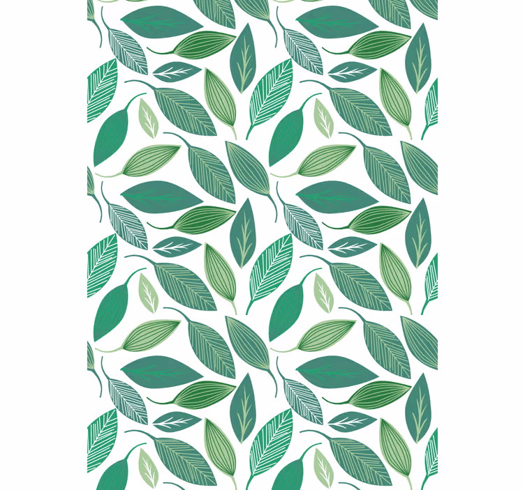 Tapete florale ornamente mit grünem blattmuster - TenStickers