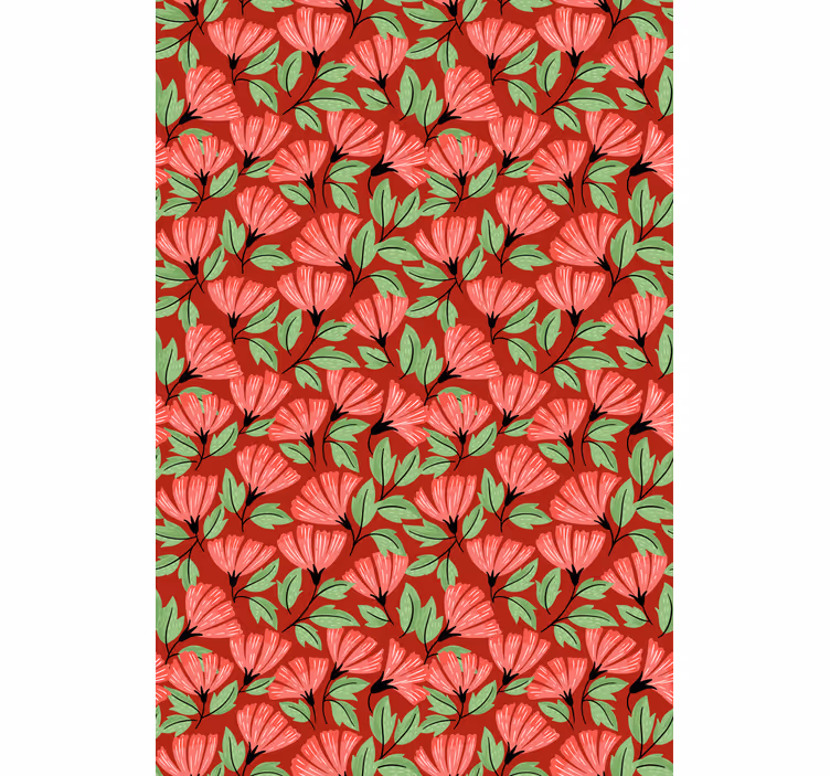Tapete florale ornamente im vintage roten muster - TenStickers