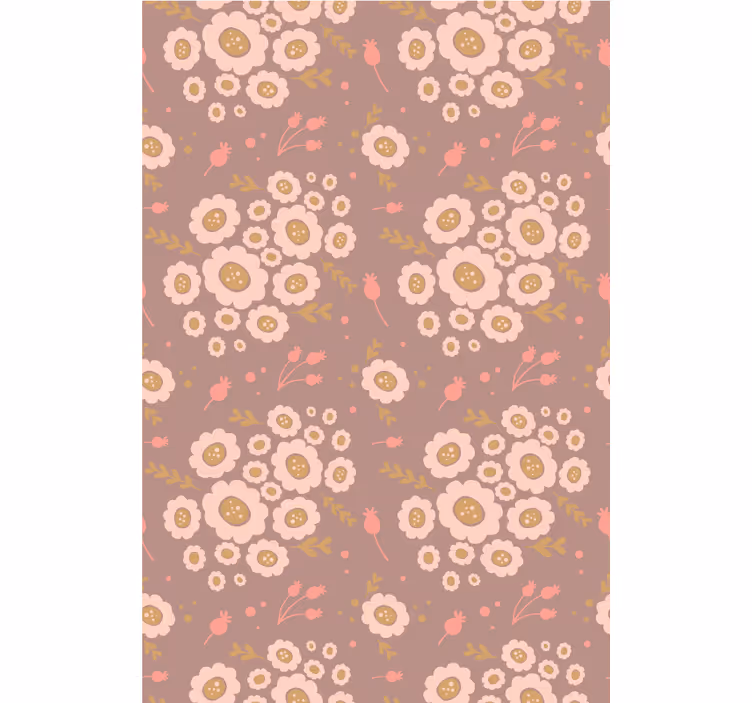 Tapete florale ornamente im pastellfarbenen volkskunstmuster - TenStickers