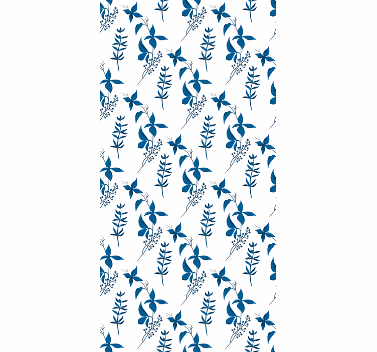 Tapete florale ornamente mit blauem blumenmuster - TenStickers